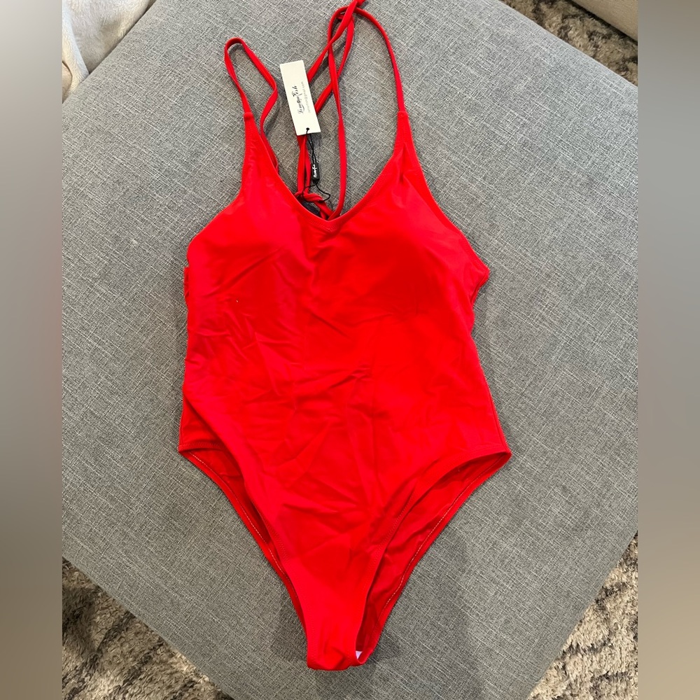 LemonFish Red One piece bathing suit